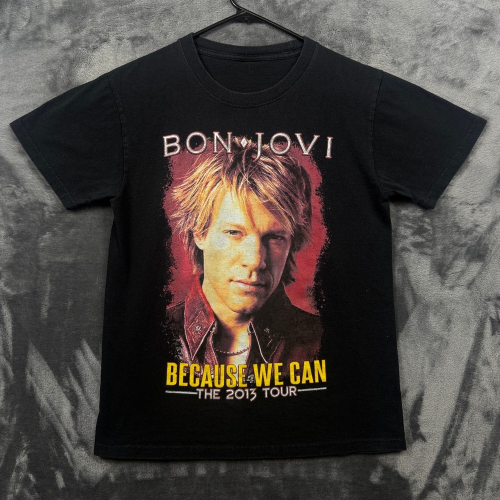 Bon Jovi T-Shirt Mens Small Black Because We Can 2013 Tour Concert Graphic Rock
